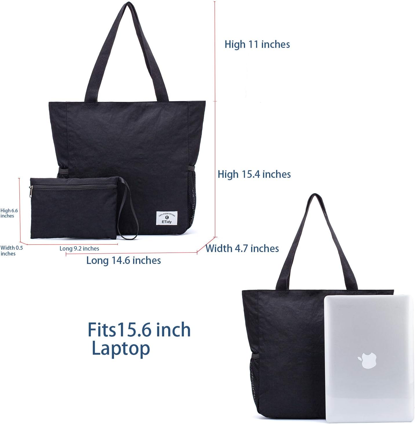 ETidy Large Capacity Foldable Tote Bag With Zipper Water-resistant SandproofWomen Beach Bag Handbag