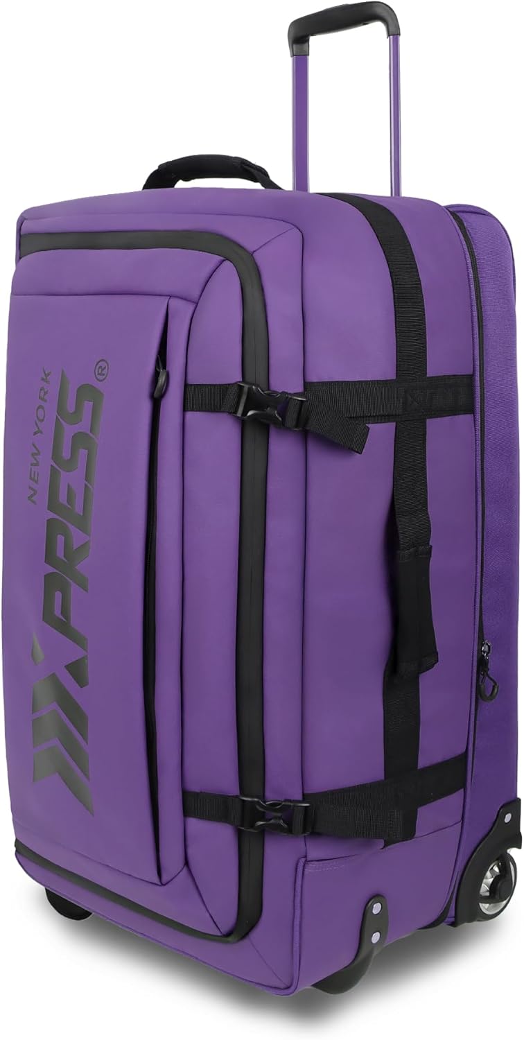 30'' Expandable Rolling Duffle Bag with Wheels,Expandable For Up to 15% More Space,Rolling Duffle Bag w/Handle,Carry on Luggage Travel Duffle Bags for Man Women#Purple