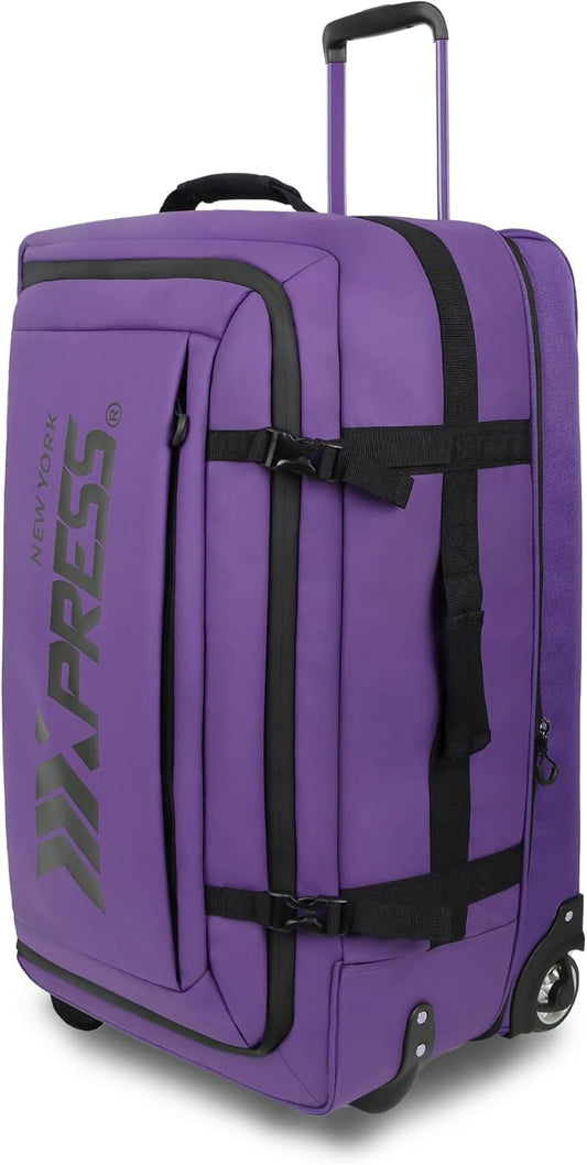 30'' Expandable Rolling Duffle Bag with Wheels,Expandable For Up to 15% More Space,Rolling Duffle Bag w/Handle,Carry on Luggage Travel Duffle Bags for Man Women#Purple