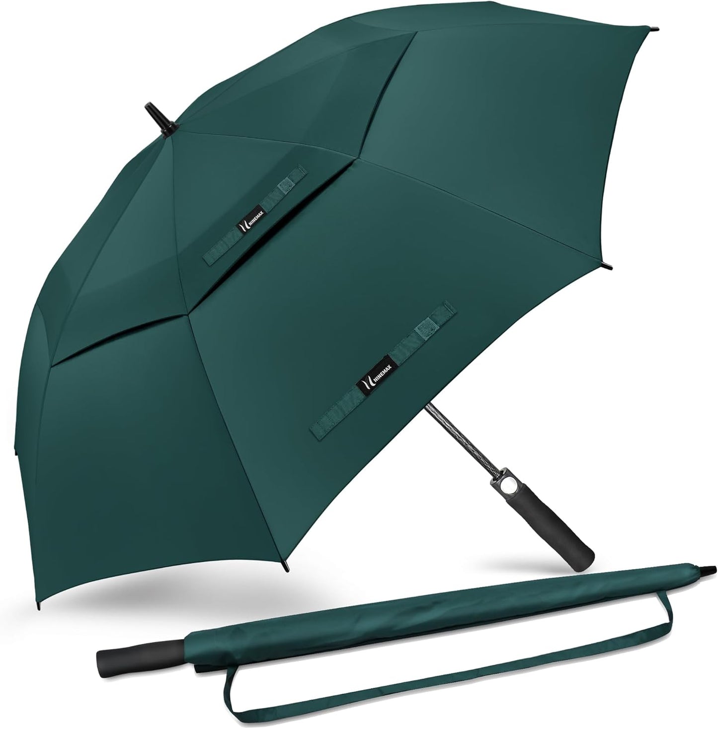 NINEMAX Golf Umbrella 51/54/62/68 Inch Automatic Open, Large Double Canopy Vented Oversize Stick
