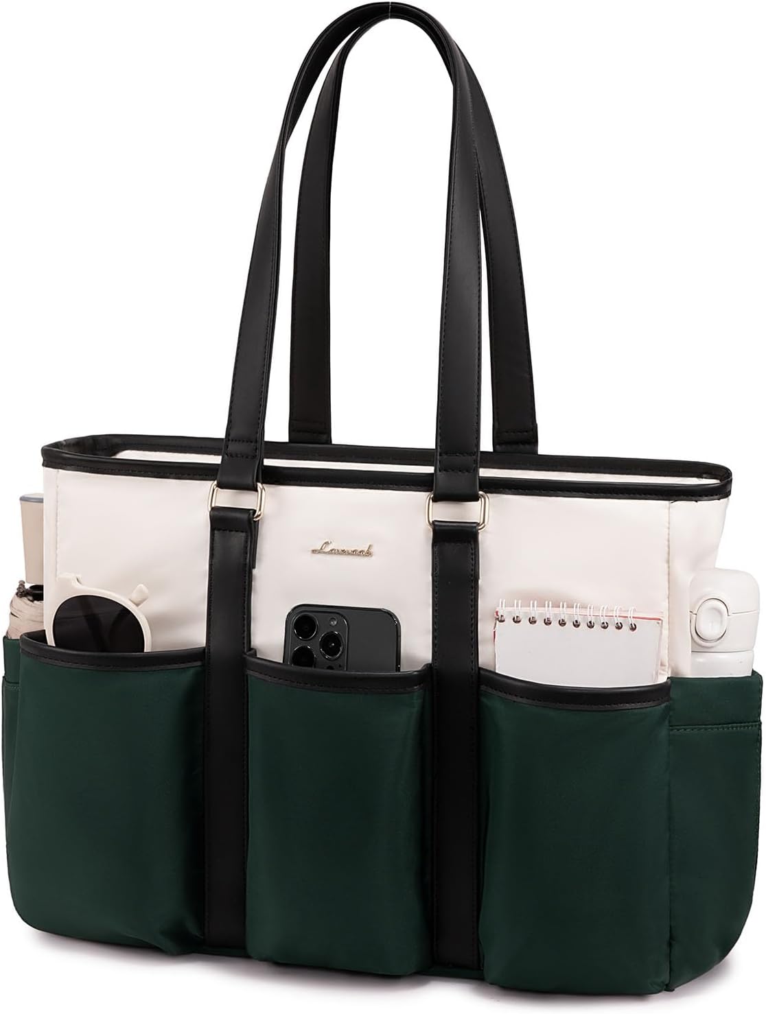 LOVEVOOK 17 Inch Laptop Tote Bag for Women Work, Teacher Tote Nurse Bag, Professional Utility Computer Bag For Work/Travel/College/Daily, Large Purse Handbag With Multi Pockets & Top Zipper
