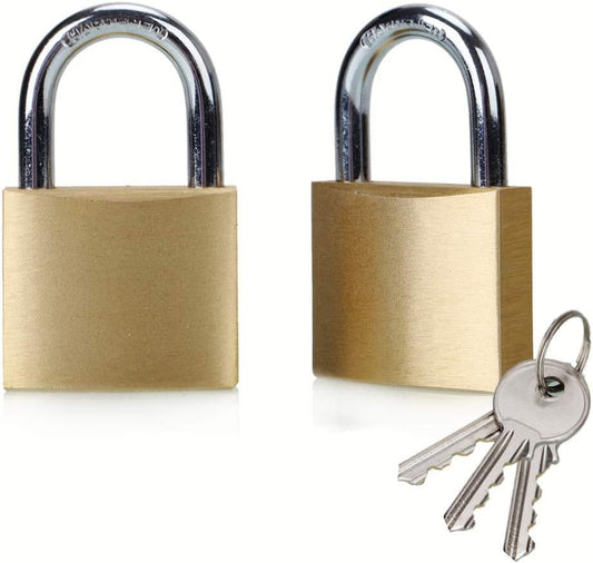 ABRAFOX Solid Brass Same Keyed Padlock keyed Alike Lock-（1-9/16 inch 40mm） 2pack