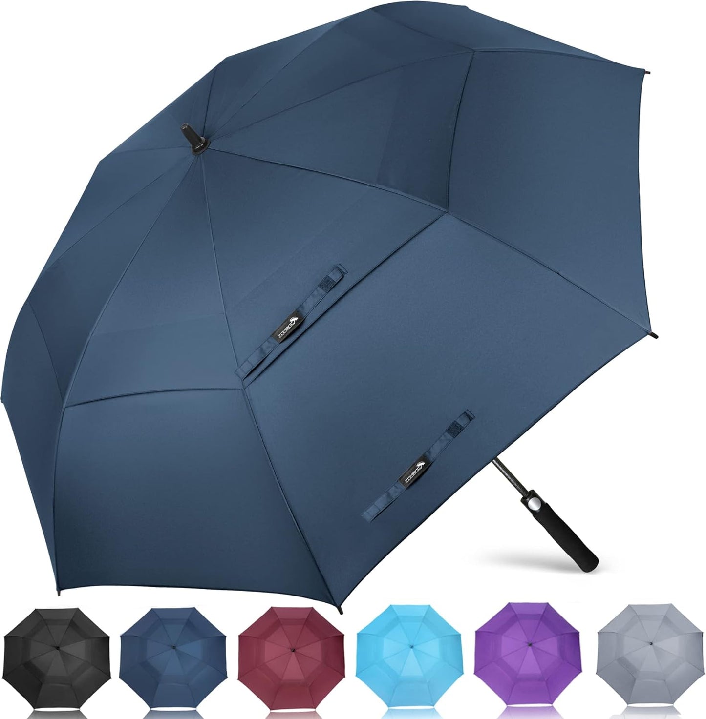 ZOMAKE Golf Umbrella Windproof, Extra Large Oversized Heavy Duty Double Canopy for Rain, Sports Games & Push Cart(51/54/62/68/72Inch)