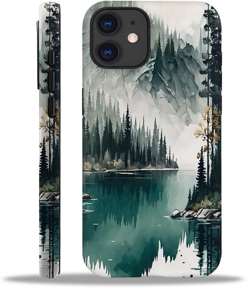 SEized Case Compatible with for iPhone 12,Mountain Forest Landscape Phone Case for Girl Women Boy Men,Durable Protection Case for iPhone 12