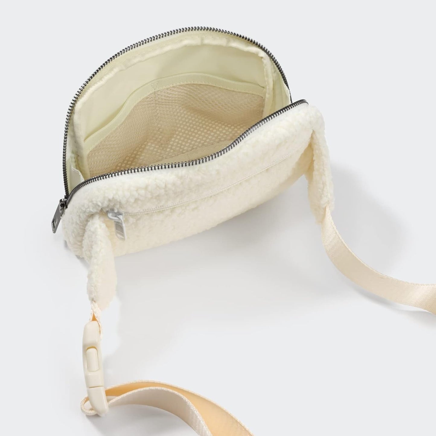 Pander Large 2L Fanny pack Everywhere Fleece Belt Bag for Women and Men with Adjustable strap Belt. (Floral White)