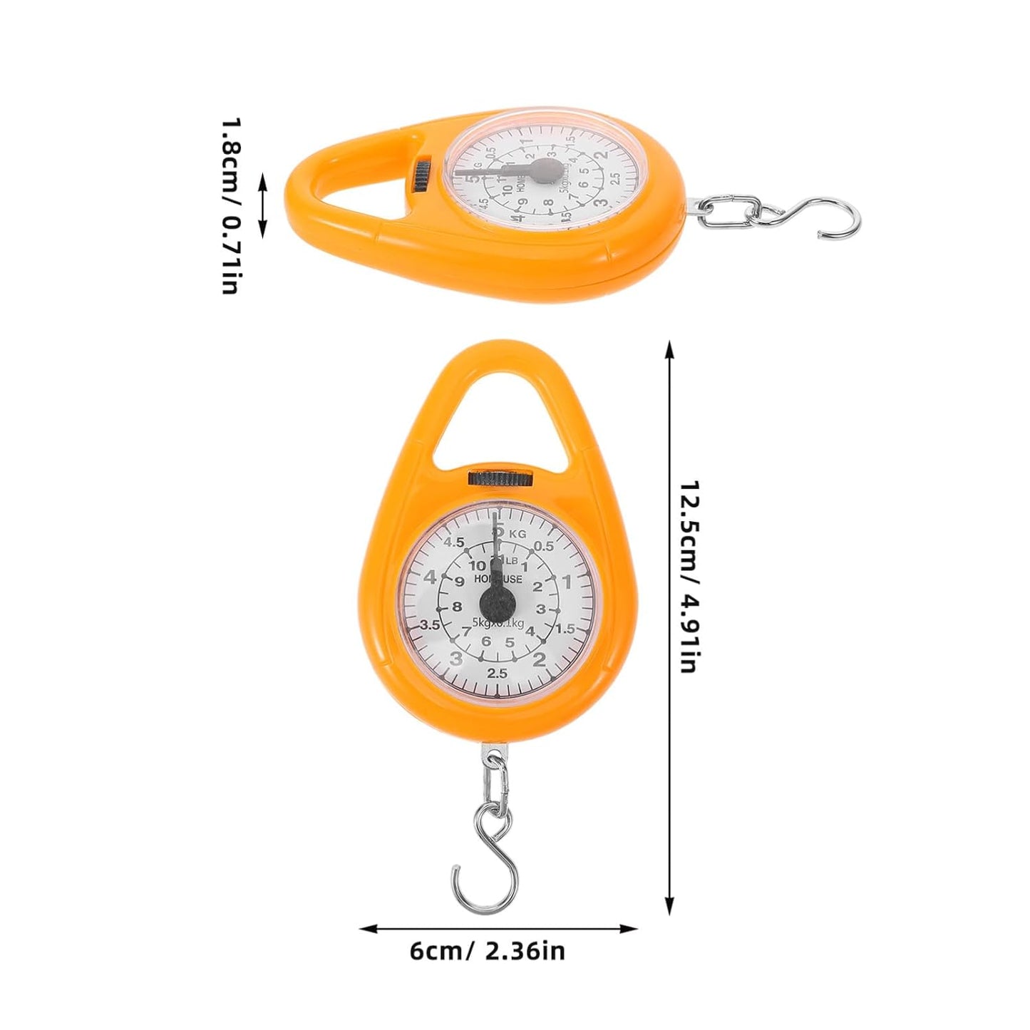 OUNONA 3pcs Mechanical Spring Luggage Scale Portable Weighing Scale for Suitcase Hook