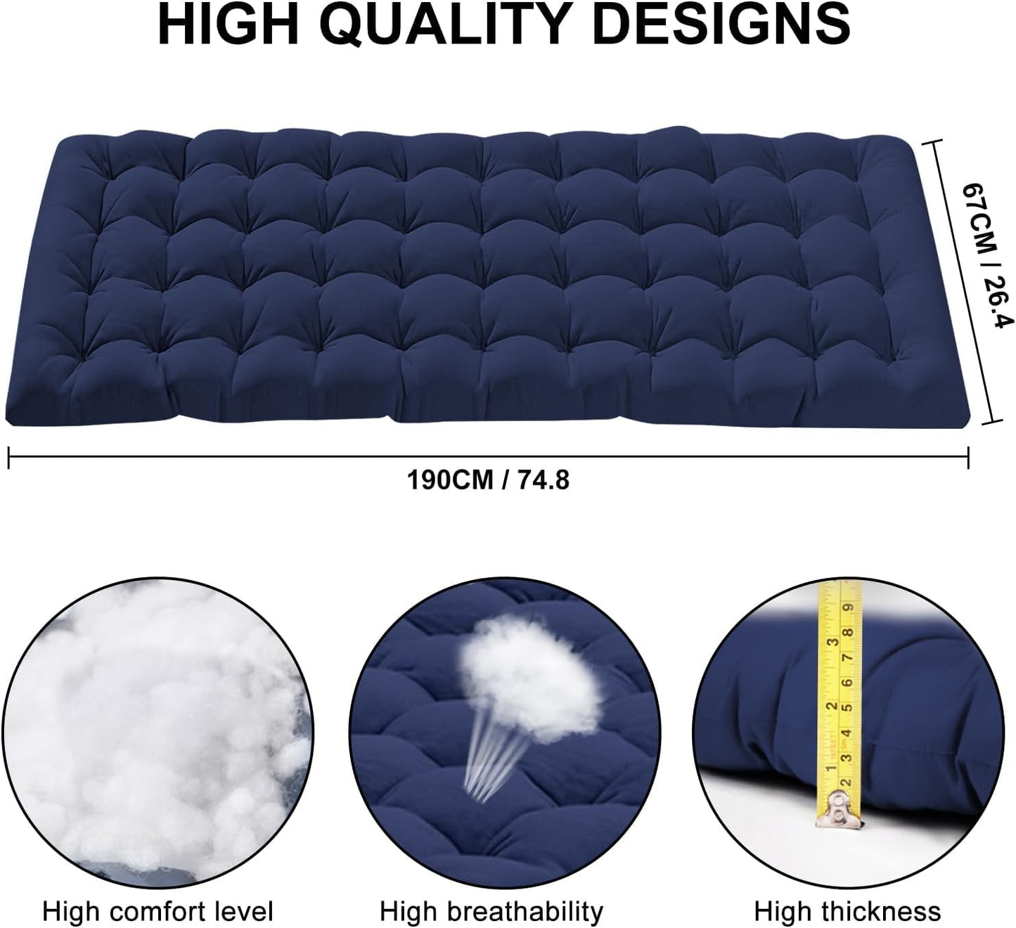 ARAER Camping Cot with Mattress 450LBS Portable Folding Outdoor Bed with Carry Bag for Adults Kids