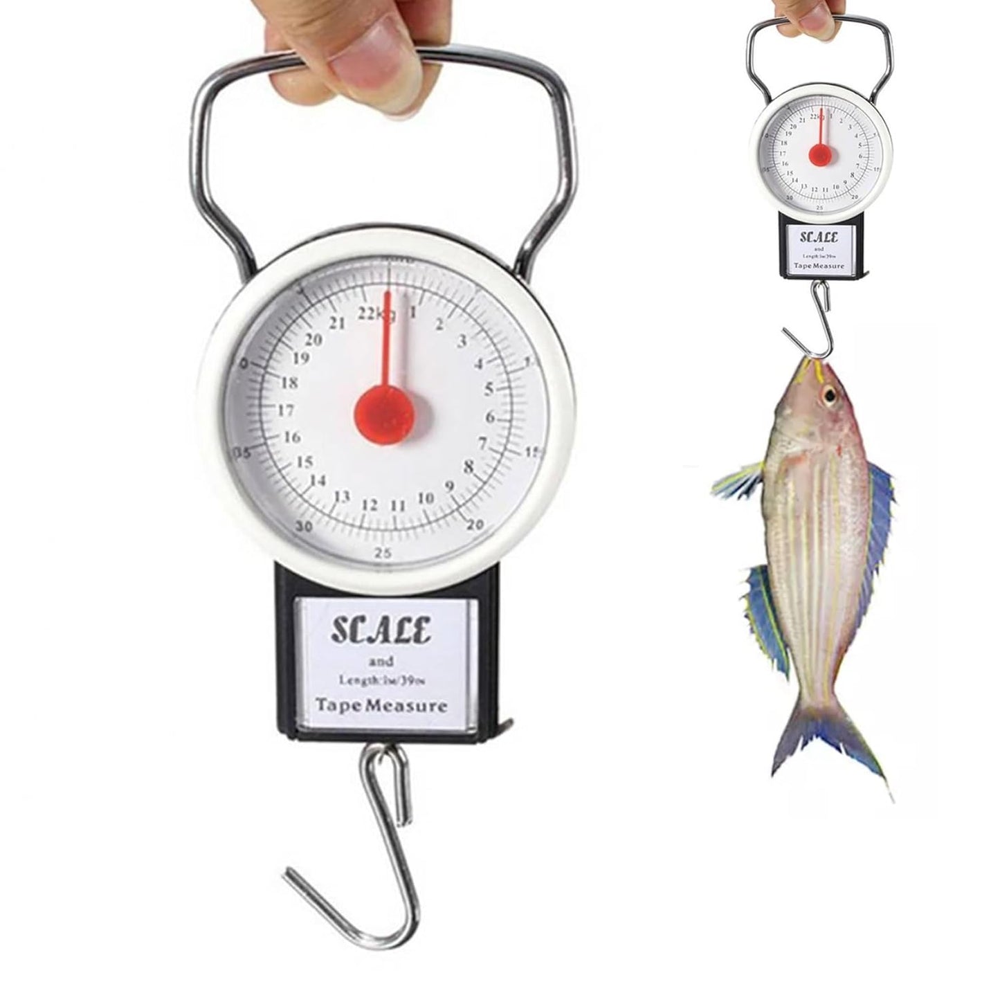 Manual Luggage Scale 22kg Portable Travel Scales for Luggage Weight Scale with 1m Tape and Adjustable Scale Hanging Suitcase Scales for Package Weighing, Manual Luggage Scale