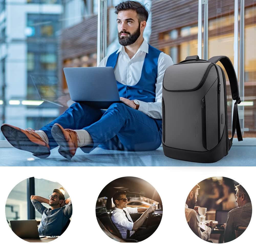 BANGE Business Smart Backpack Waterproof fit 15.6 Inch Laptop Backpack with USB Charging