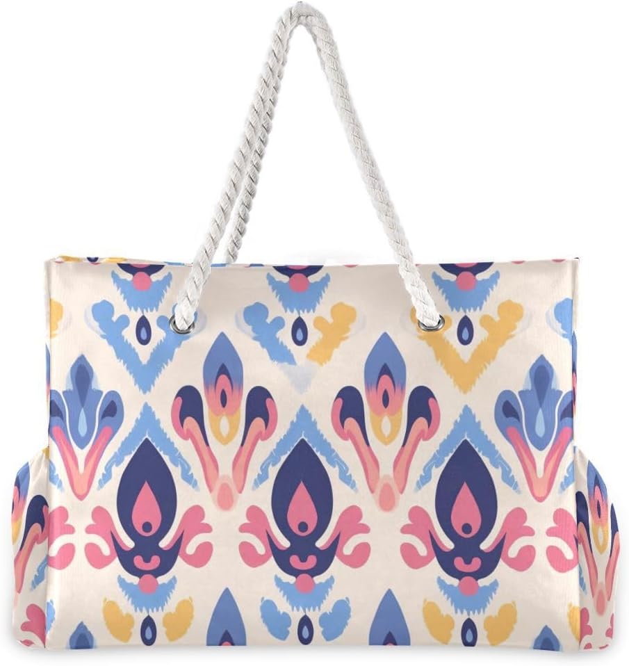 senya Large Beach Shoulder Bags Canvas Tote Water Resistant for Gym Travel Daily