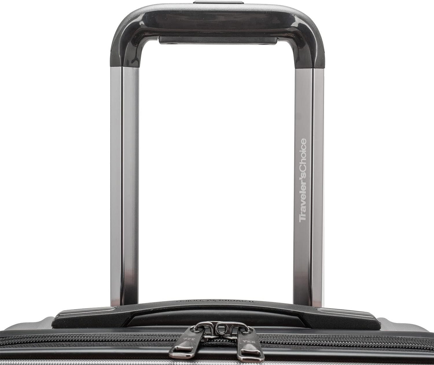 Traveler's Choice Archer Polycarbonate Hardside Spinner Luggage Set, Tie Down Straps, Grey, Checked 29-Inch
