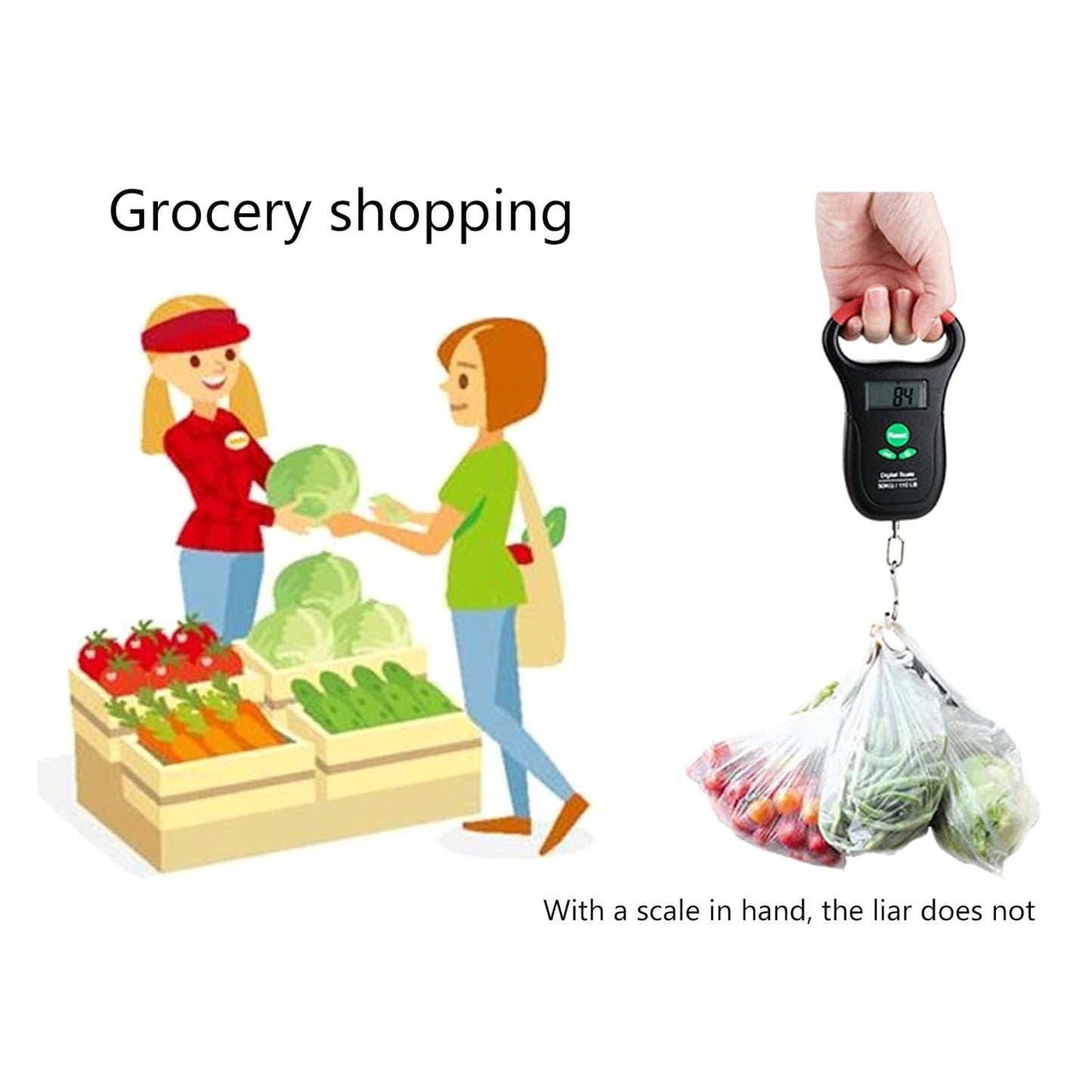 Portable Luggage Scale 110 High Travel Digital Hanging 50kg With Hook For Household ABS