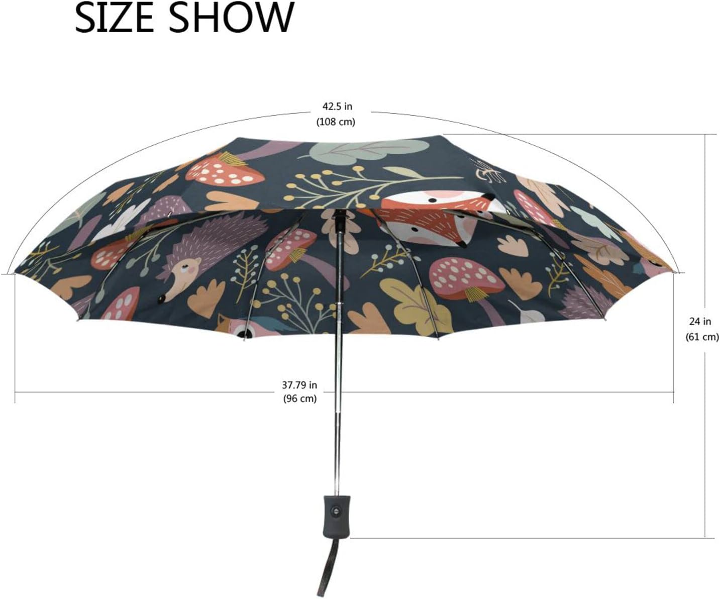 Automatic Umbrella One Touch Auto Open and Close Button Compact Travel Umbrella for Women Men Kid