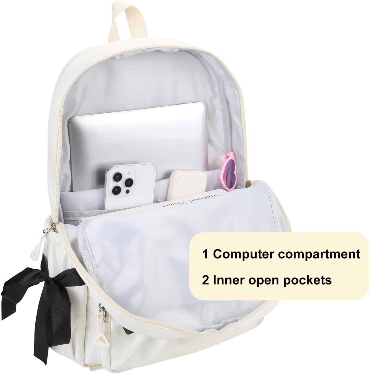 Phaoullzon Girls Backpack with Bow for School Kids Coquette Bookbag Kawaii Dance Bag