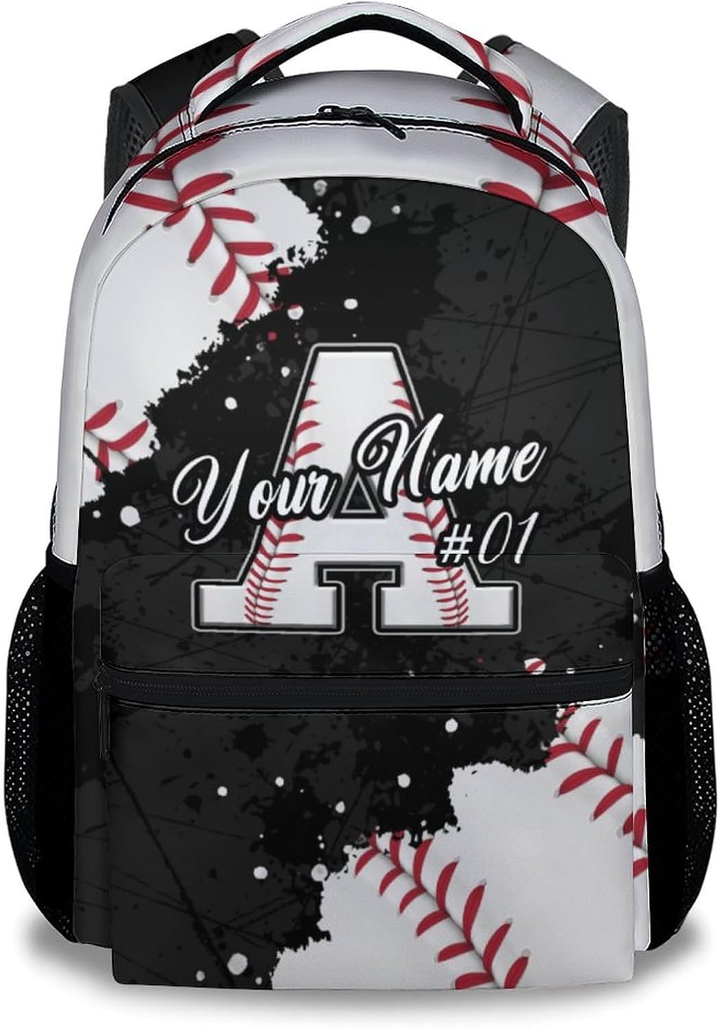 COZYAURA Boys Backpack - Baseball Backpacks for Kids - Personalized Initial Bookbag with Name - 17 Inch Sports Theme School Bag for Elementary, Middle School