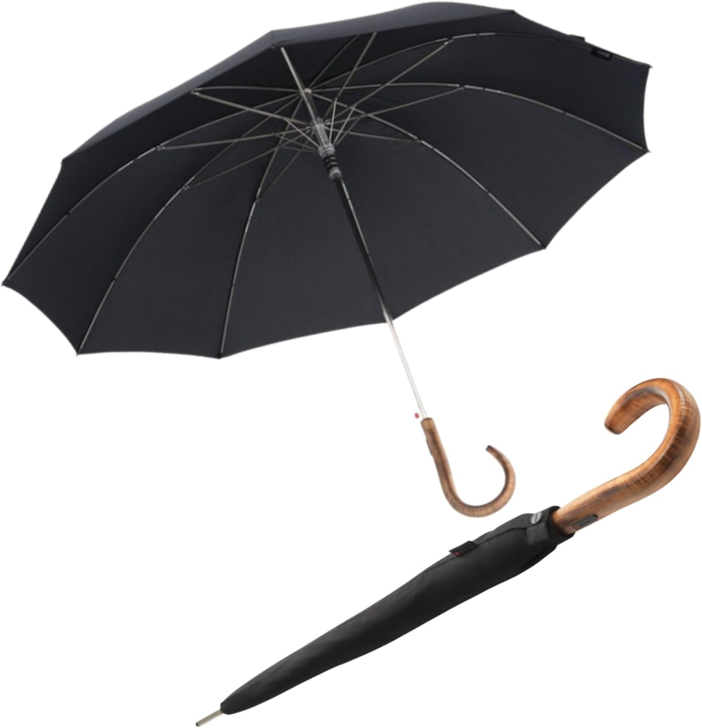 Knirps S.770 Long Automatic Stick Umbrella, Straight, Lightweight, Premium, Italian Maple Wood Handle