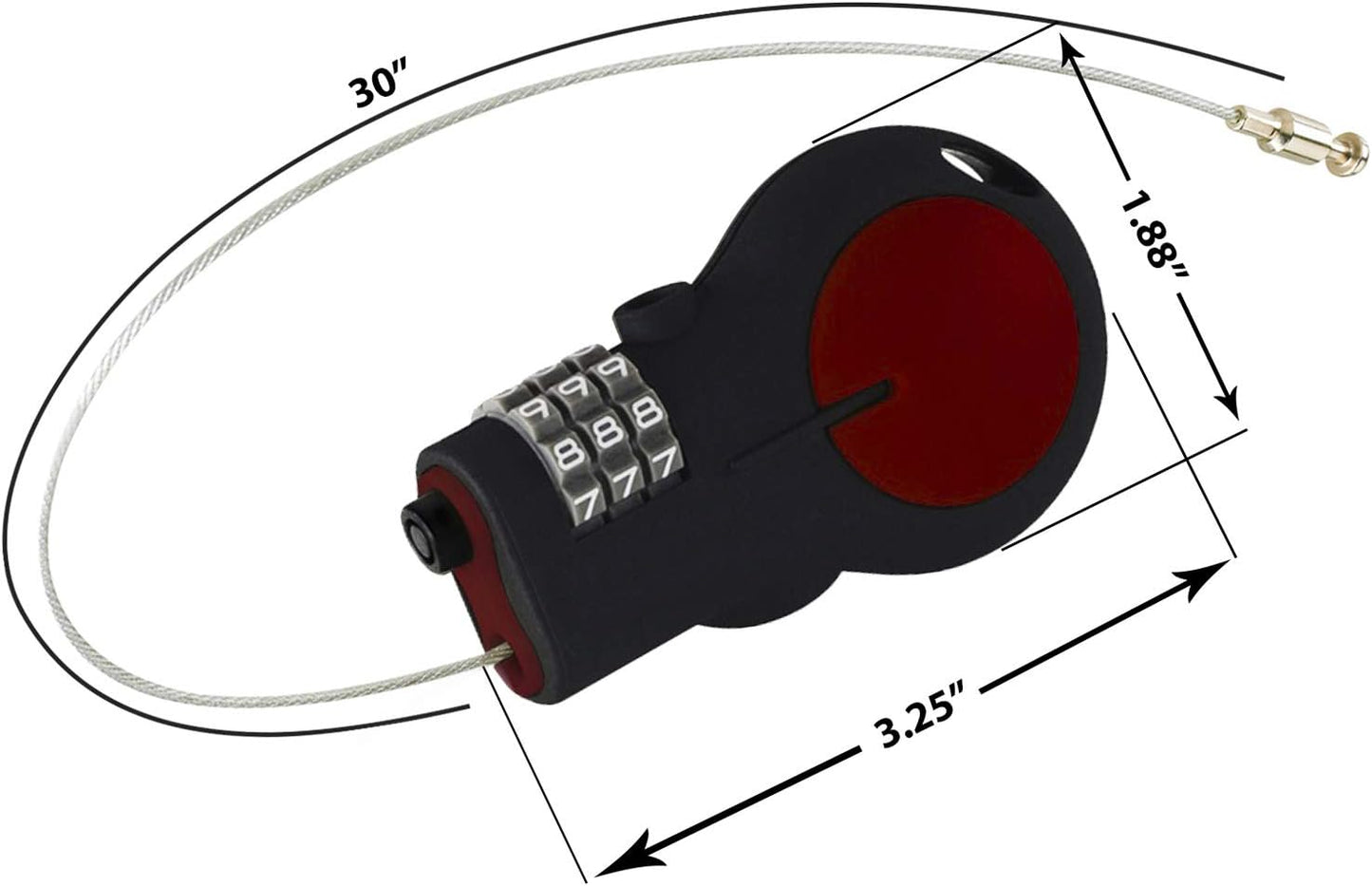 Lewis N. Clark Cable Luggage Lock | TSA Approved | Travel Or Bike Lock | Set Your Own Combination | 30-inch Retractable Steel Cable | Red
