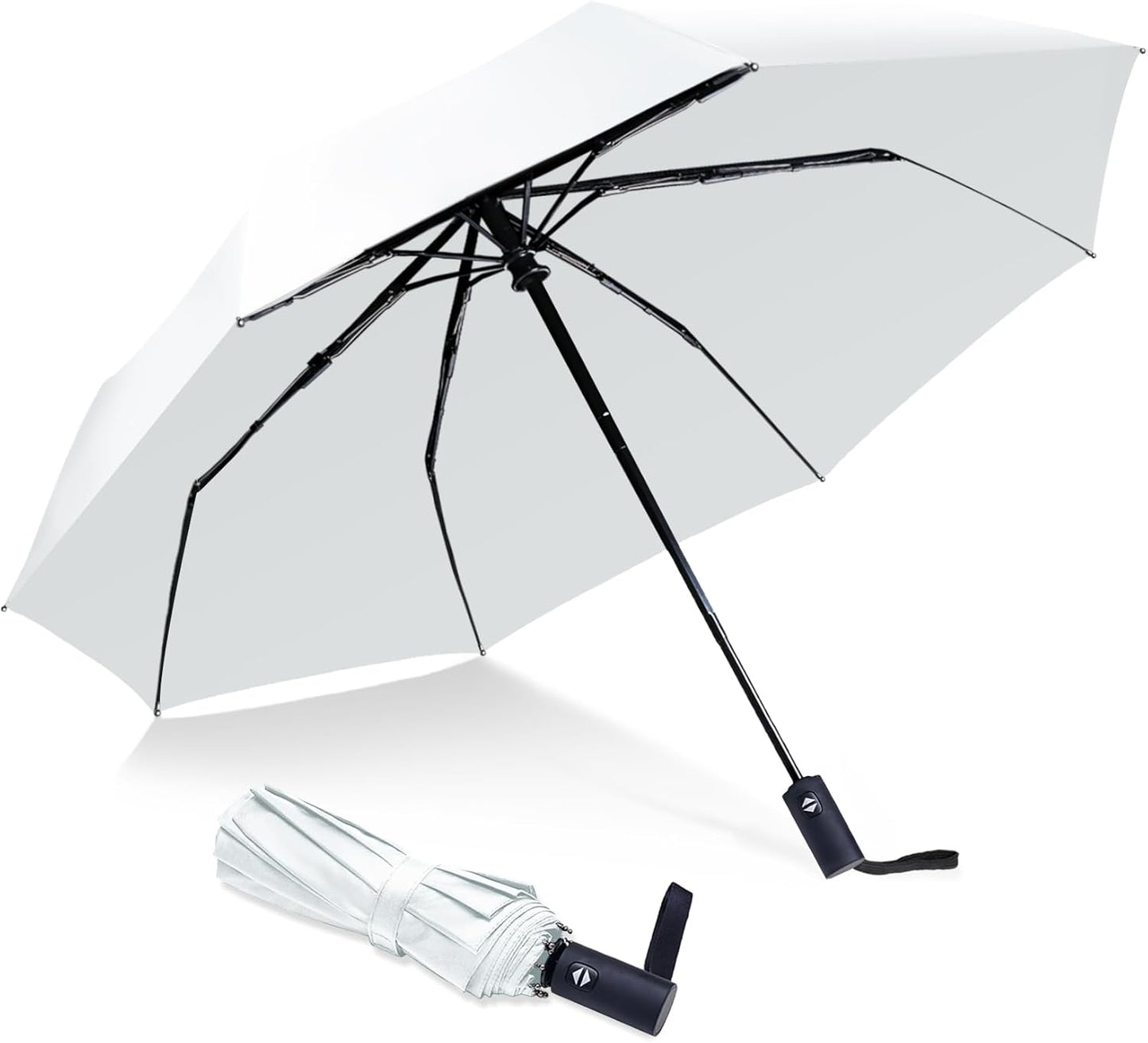 Travel Essentials Umbrella Windproof Compact Collapsible Light, Automatic, Strong and Portable, Wind Resistant Folding Small Umbrella for Rain