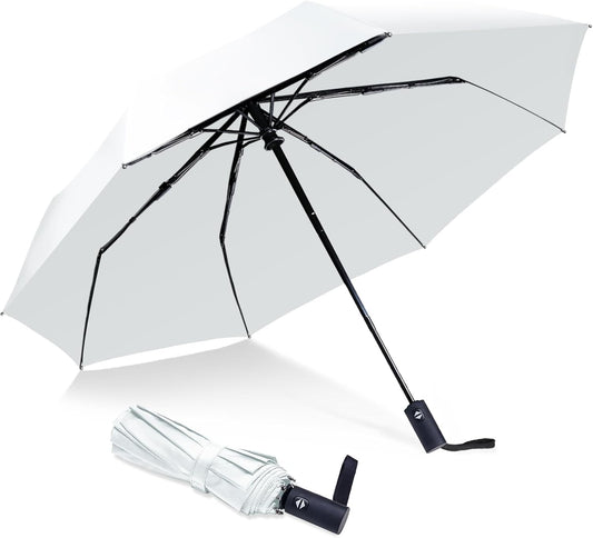 Travel Essentials Umbrella Windproof Compact Collapsible Light, Automatic, Strong and Portable, Wind Resistant Folding Small Umbrella for Rain