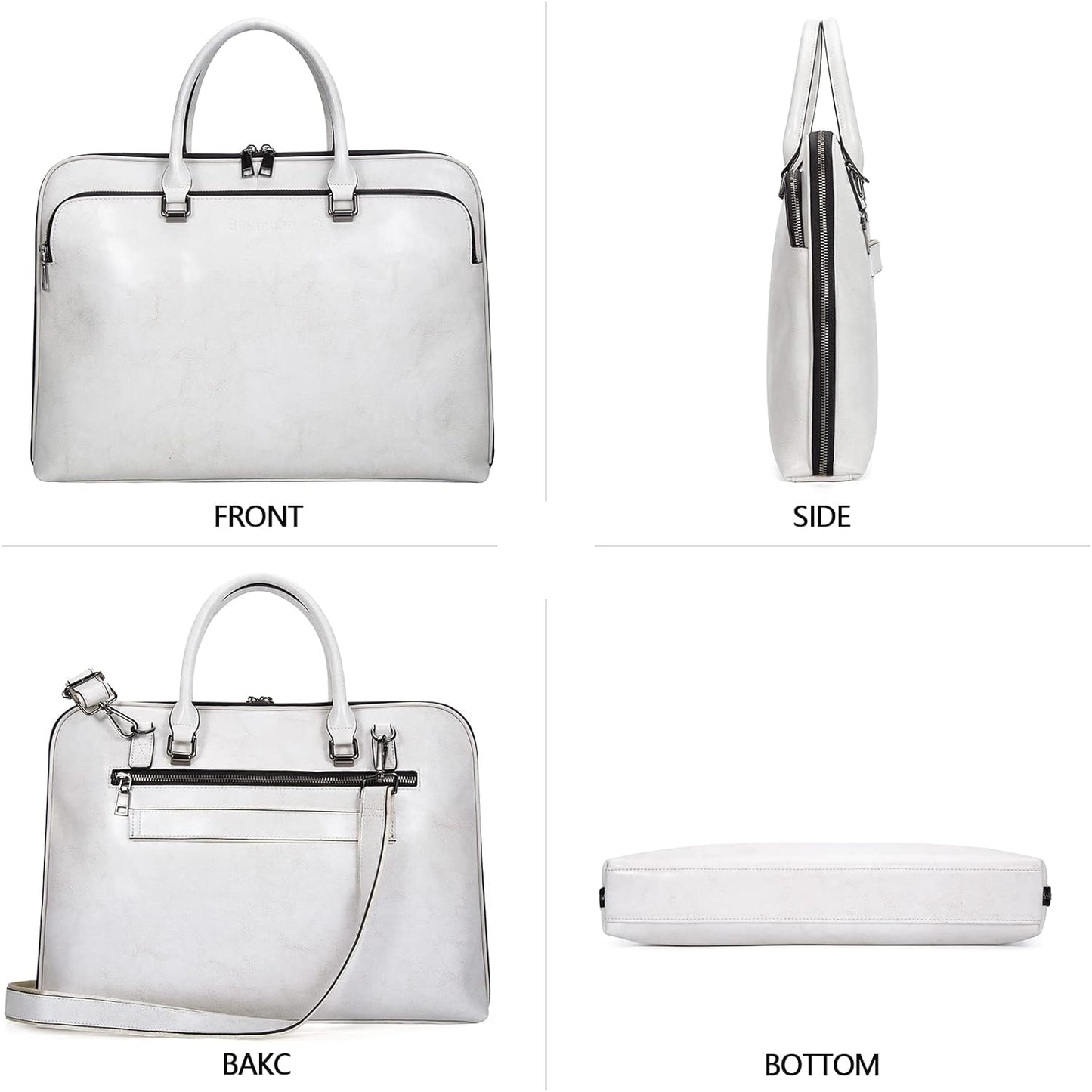 Blofinche Laptop Messenger shoulder bag: Genuine Leather work Briefcase 13.3 15.6 inch designer handbag