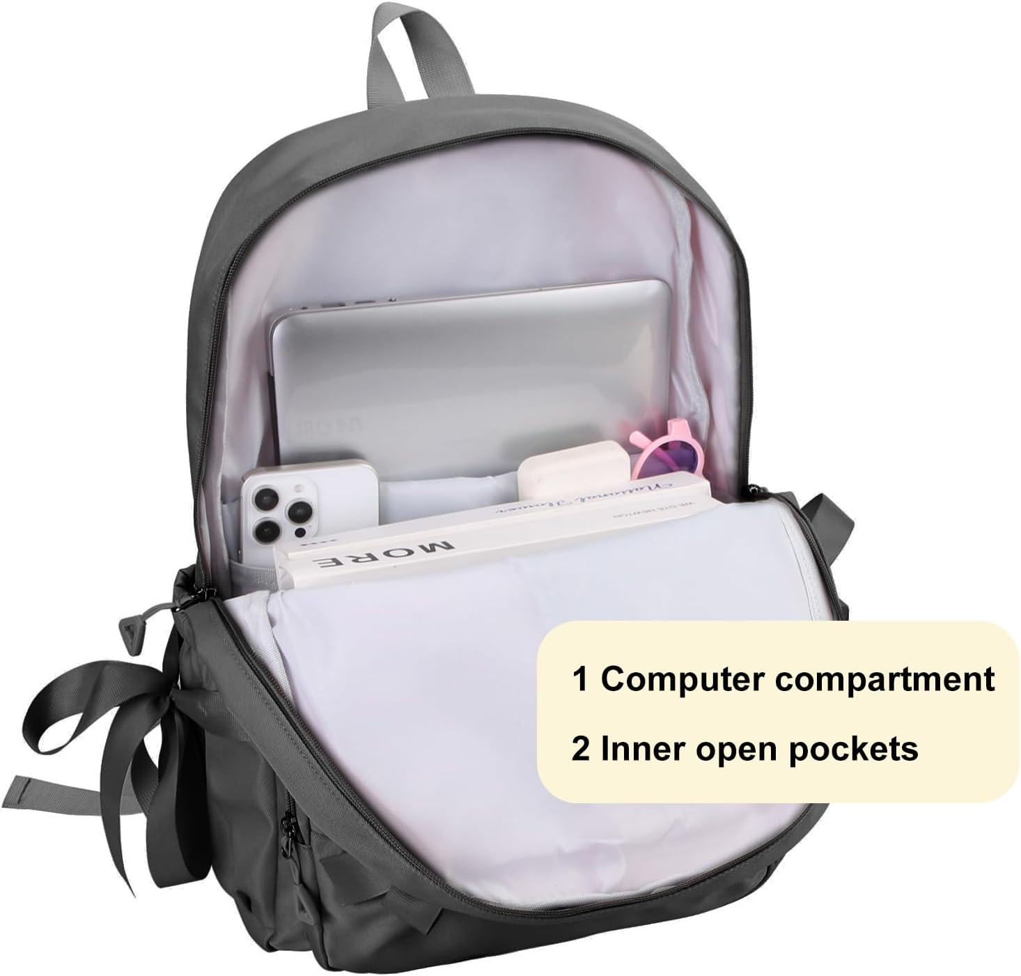Phaoullzon Girls Backpack with Bow for School Kids Coquette Bookbag Kawaii Dance Bag