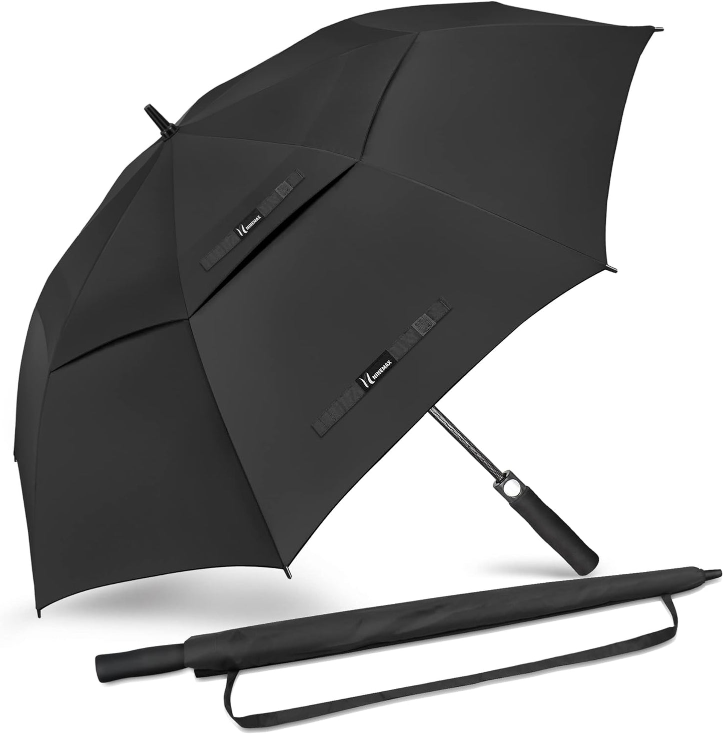 NINEMAX Golf Umbrella 51/54/62/68 Inch Automatic Open, Large Double Canopy Vented Oversize Stick Umbrellas Extra Large Windproof Waterproof for Rain