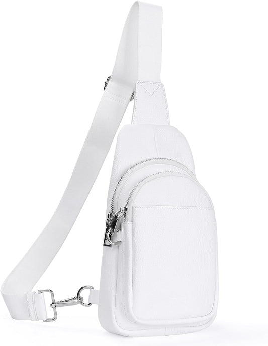 befen Genuine Leather Small Sling Bag for Women Anti-Theft Crossbody Chest Bags Fanny Packs for Travel with RFID Card Slots