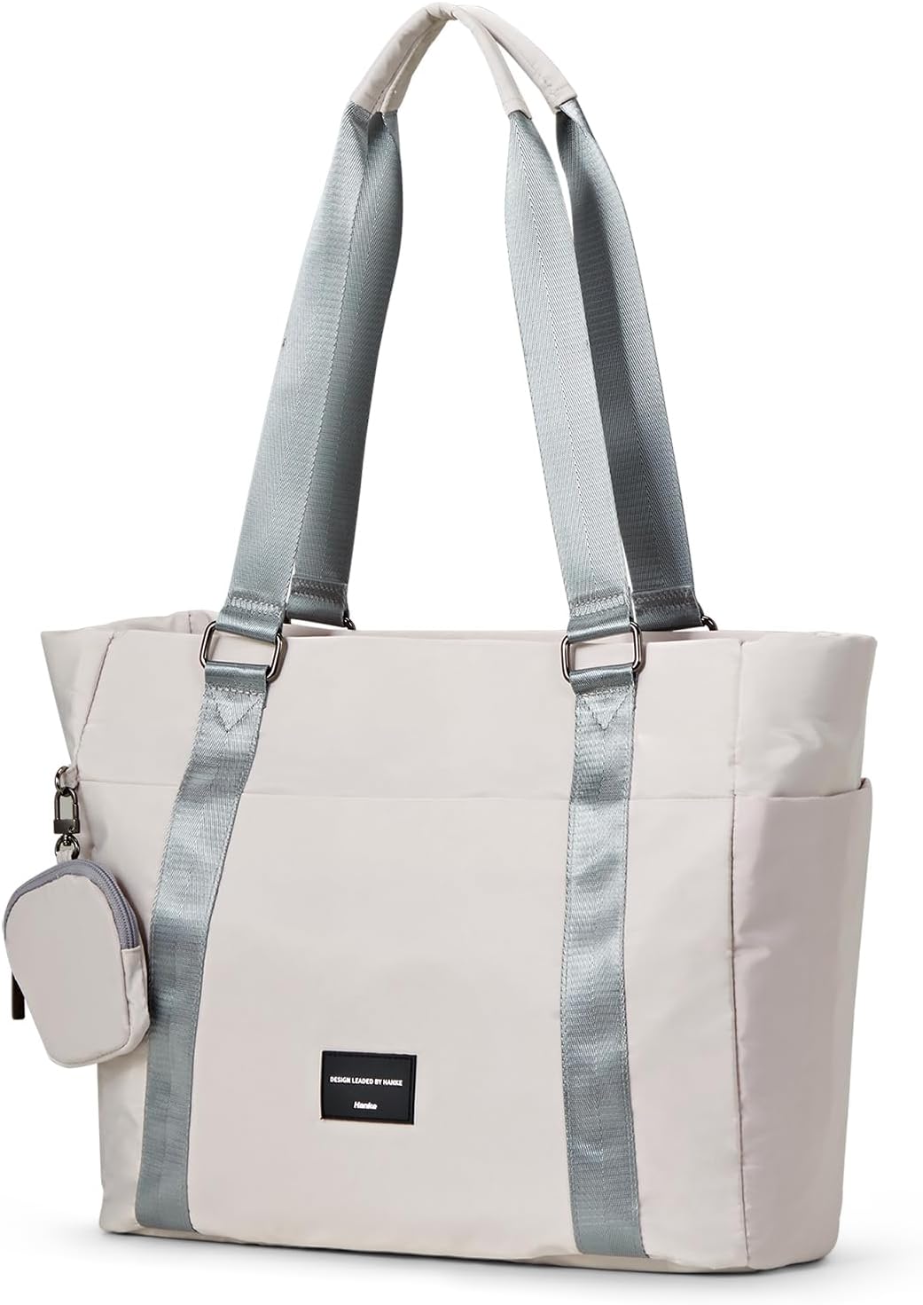 Hanke Laptop Tote - Lightweight Nylon Shoulder Bag for Work, Travel, Sports & Gym - Dune Grey