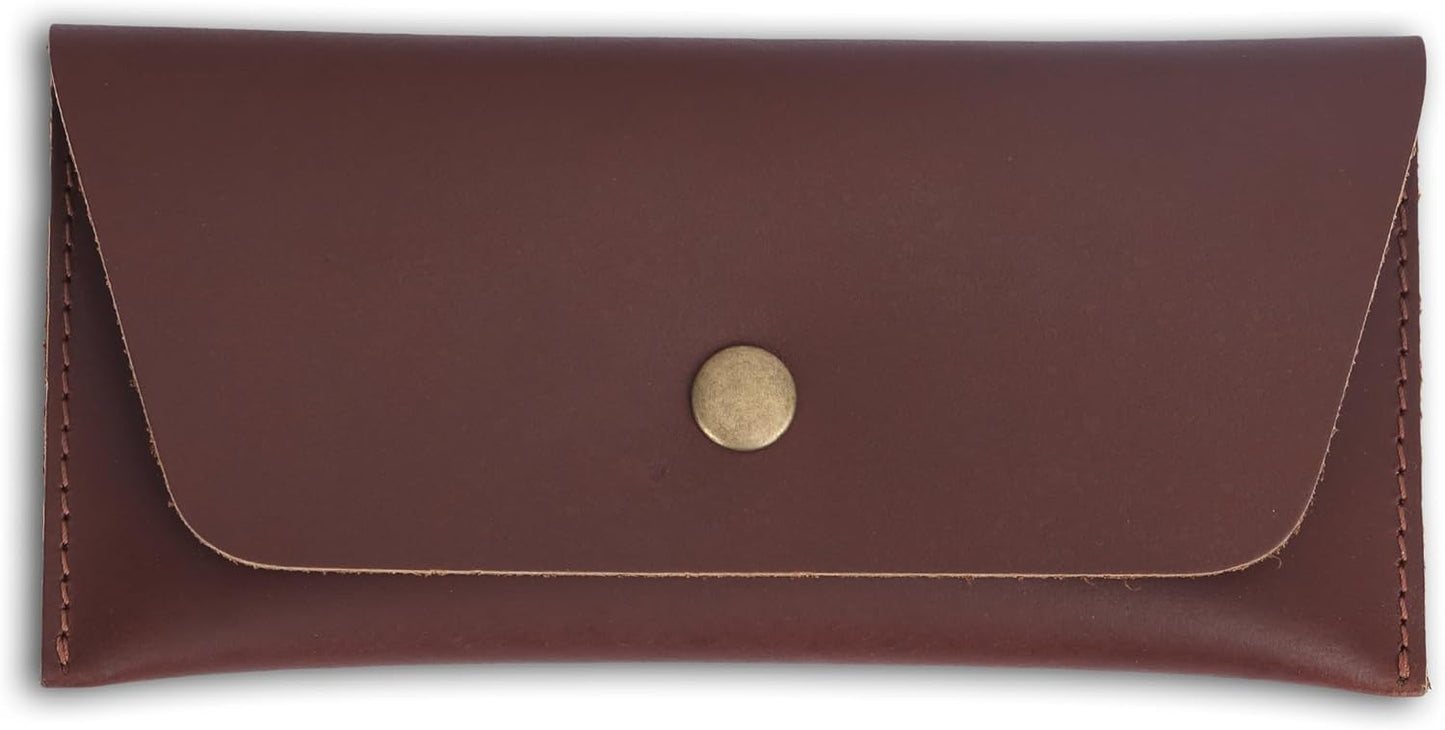 Leather Currency Pouch Dollar Bills Organiser Handmade Travel Wallet Utility Money Pouch Cash Currency Envelope(Tan)