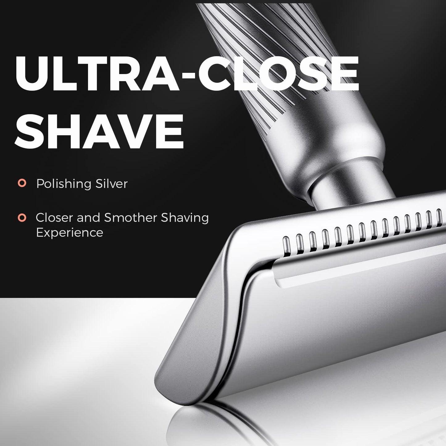 ZOMCHI Double Edge Safety Razor for Men & Women,[New Version 2.0 ] Metal Razor with 10 Double Edge Safety Razor Blades,Single Blade Razor – Noble Silver