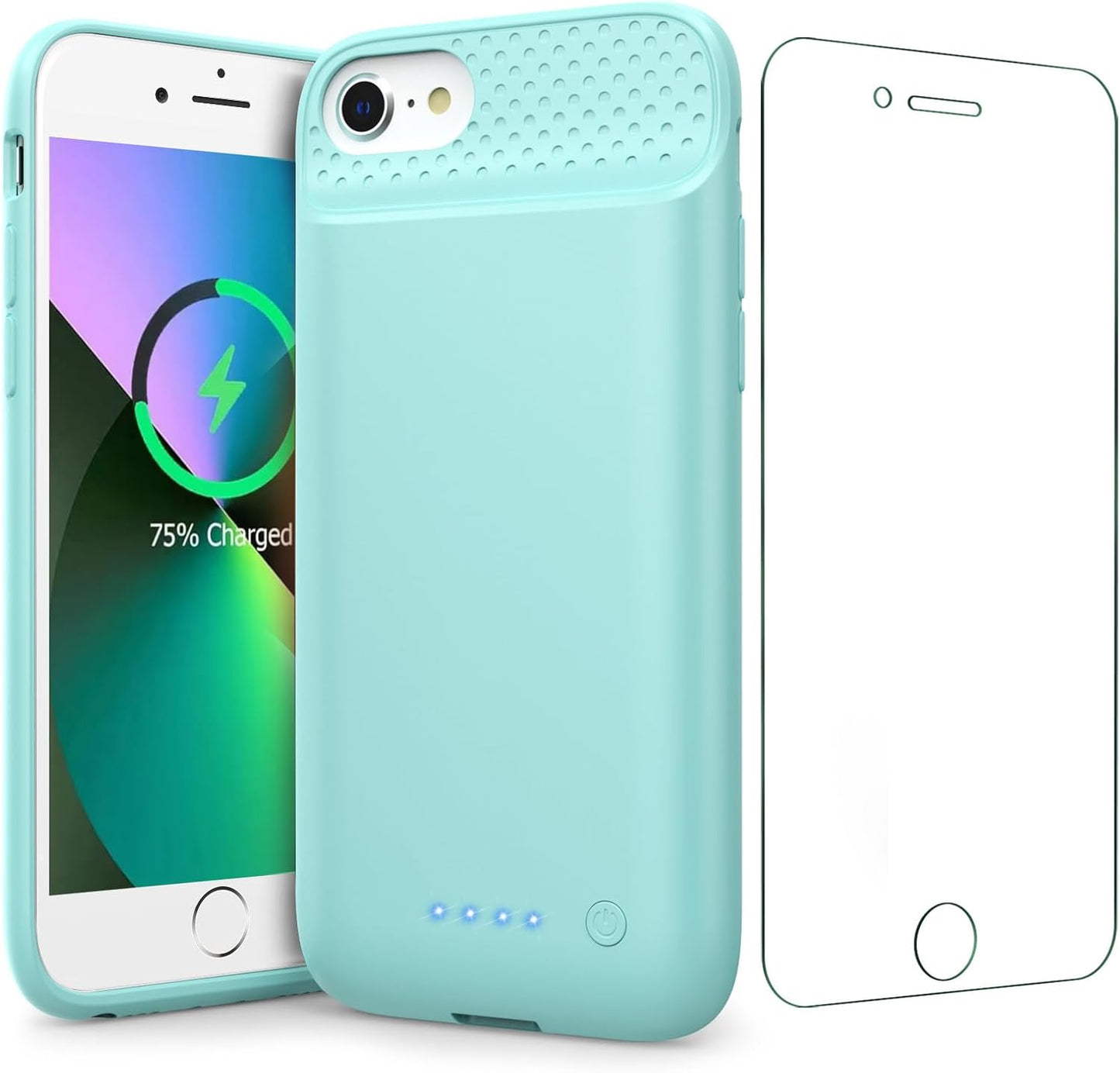 Battery Case for iPhone 6/6s/7/8/SE(2022/2020)(6.1 Inch), [2024 Upgraded] Ultra-Slim 7000mAh Portable Extended Charging Case Cover for iPhone 8, iPhone 7, iPhone 6/6s, iPhone SE Charger Case (Green)