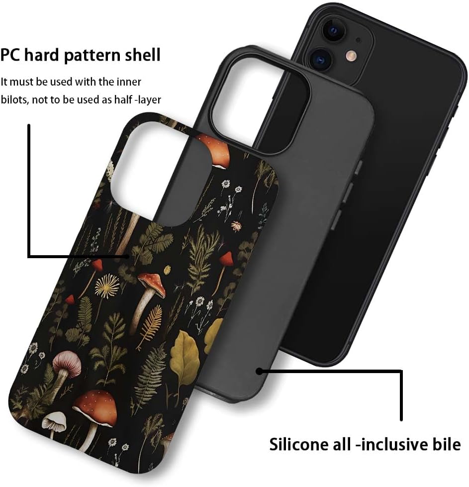 SEized Case Compatible with for iPhone 11,Vintage Mushroom Snail Daisy Leaf Phone Case for Girl Women Boy Men,Durable Protection Case for iPhone 11
