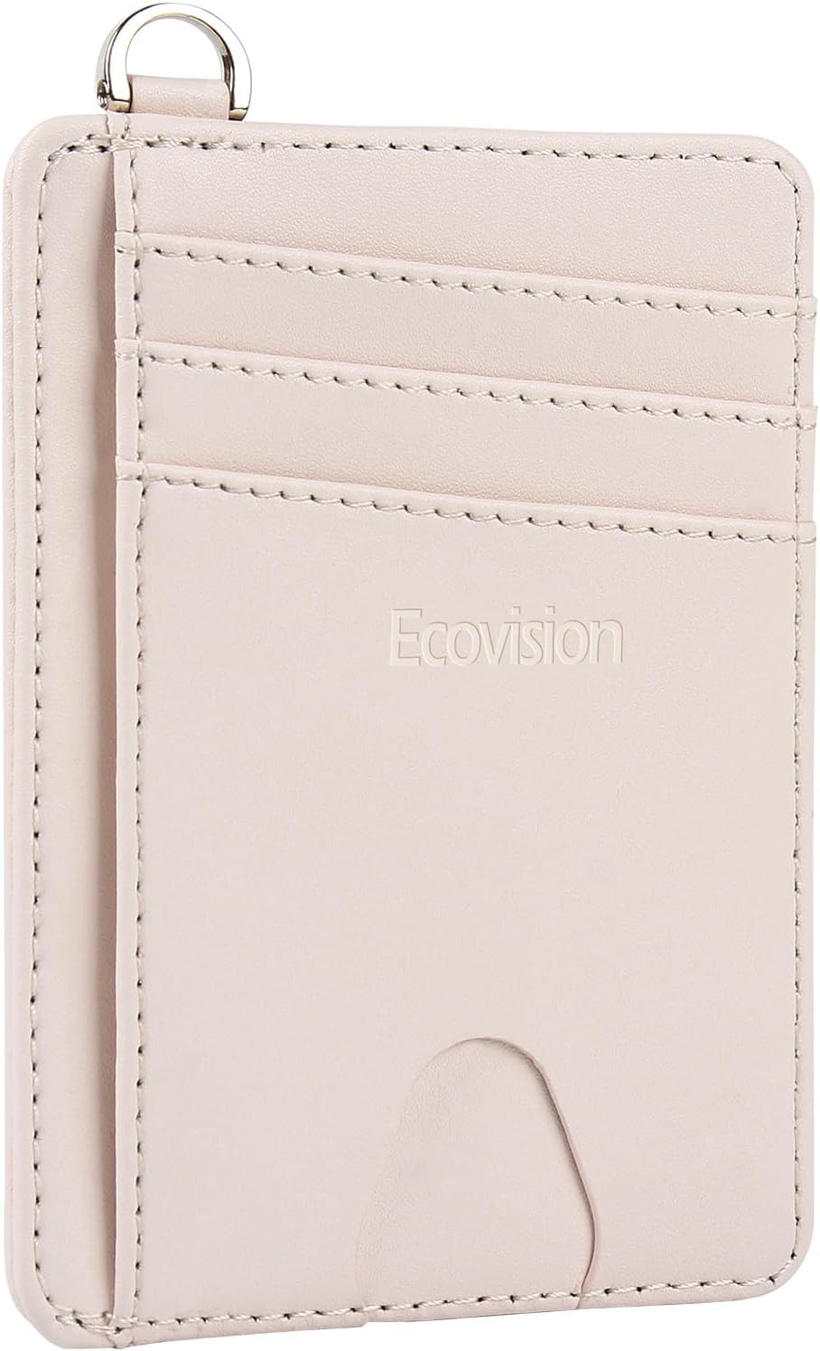 EcoVision Slim Minimalist Front Pocket Wallet, RFID Blocking Credit Card Holder Wallet with Detachable D-Shackle for Men Women