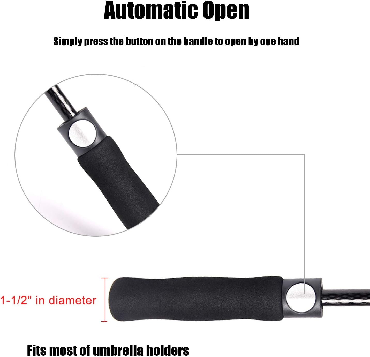 Golf Umbrella Large 58/62/68 Inch Automatic Open Golf Umbrella Extra Large Oversize Double Canopy Vented Umbrella Windproof Waterproof for Men and Women