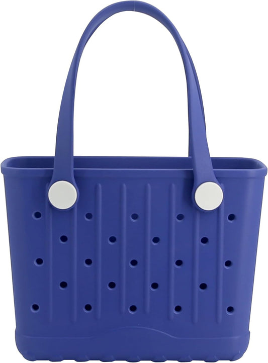 Rubber Tote Bag Small Beach Bag Waterproof Travel Bags Washable Tote Portable Open Handbag for Sports Beach Boat Outdoor