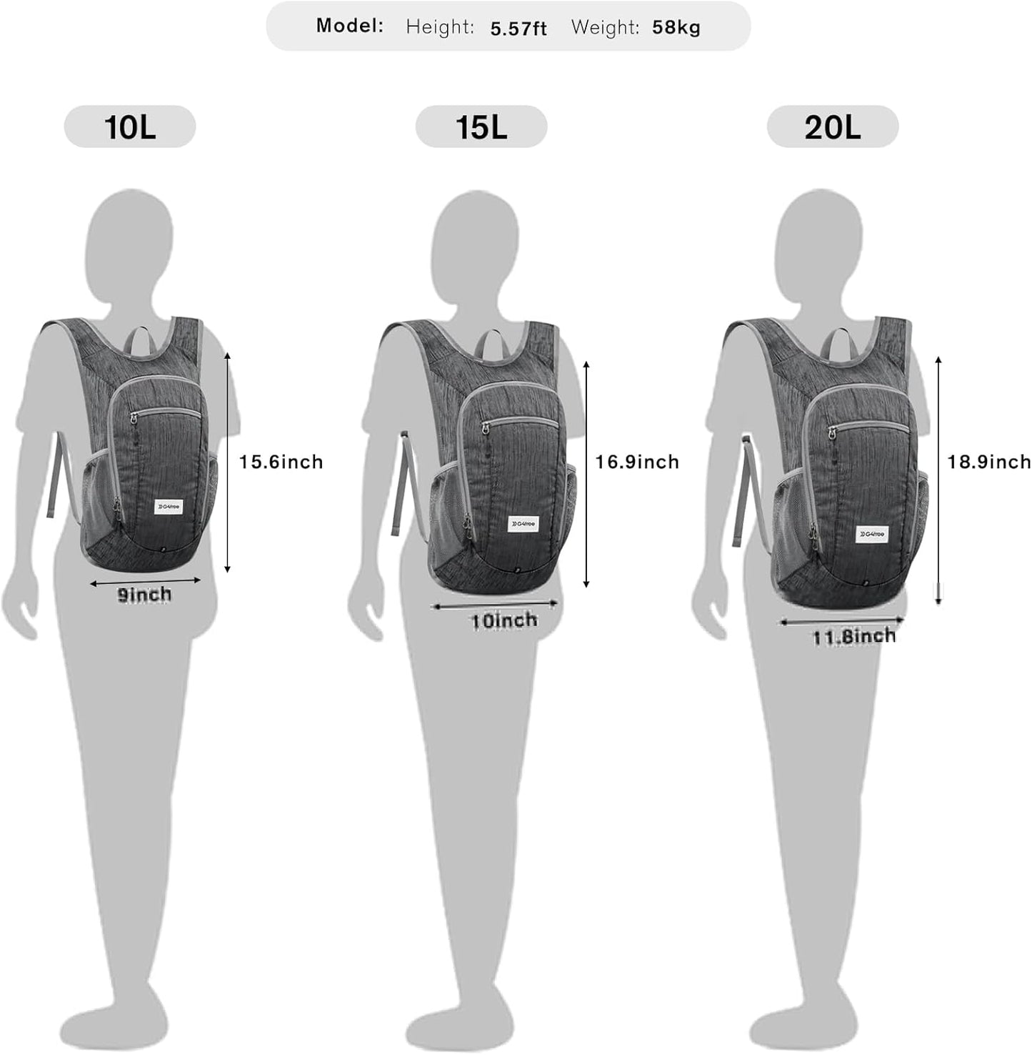 G4Free 10L/15L Hiking Backpack Lightweight Packable Hiking Daypack Small Travel Outdoor Foldable