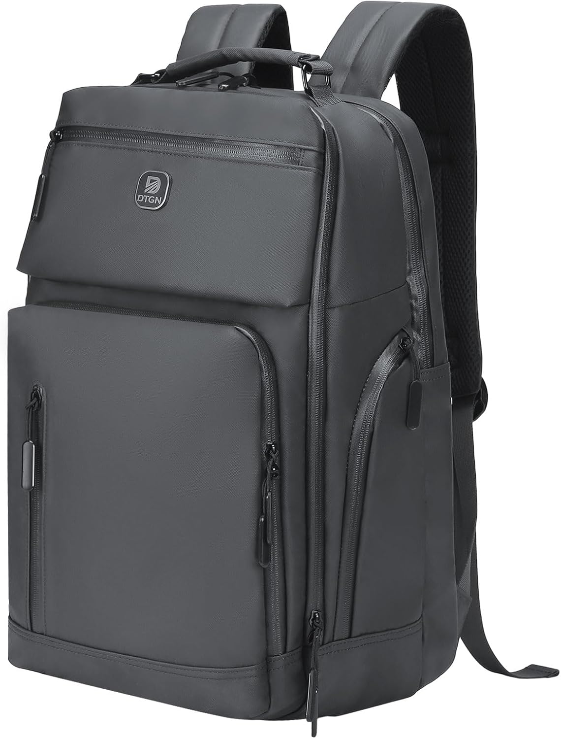 Large Capacity Water Resistant Laptop Backpack, 17 Inch Airplane Approved Durable Bag for College, Business Travel, Light Gray