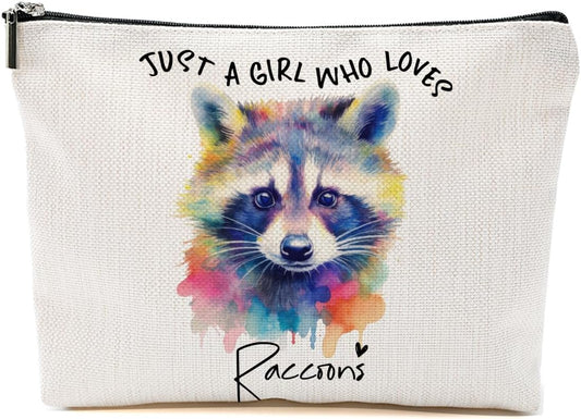 Raccoon Gifts Makeup Bag, Raccoon Lovers Cosmetic Bag Travel Organizer Bags Makeup Pouch, Christmas Birthday Animal Lovers Gifts for Horse Lovers Women Girls Friends