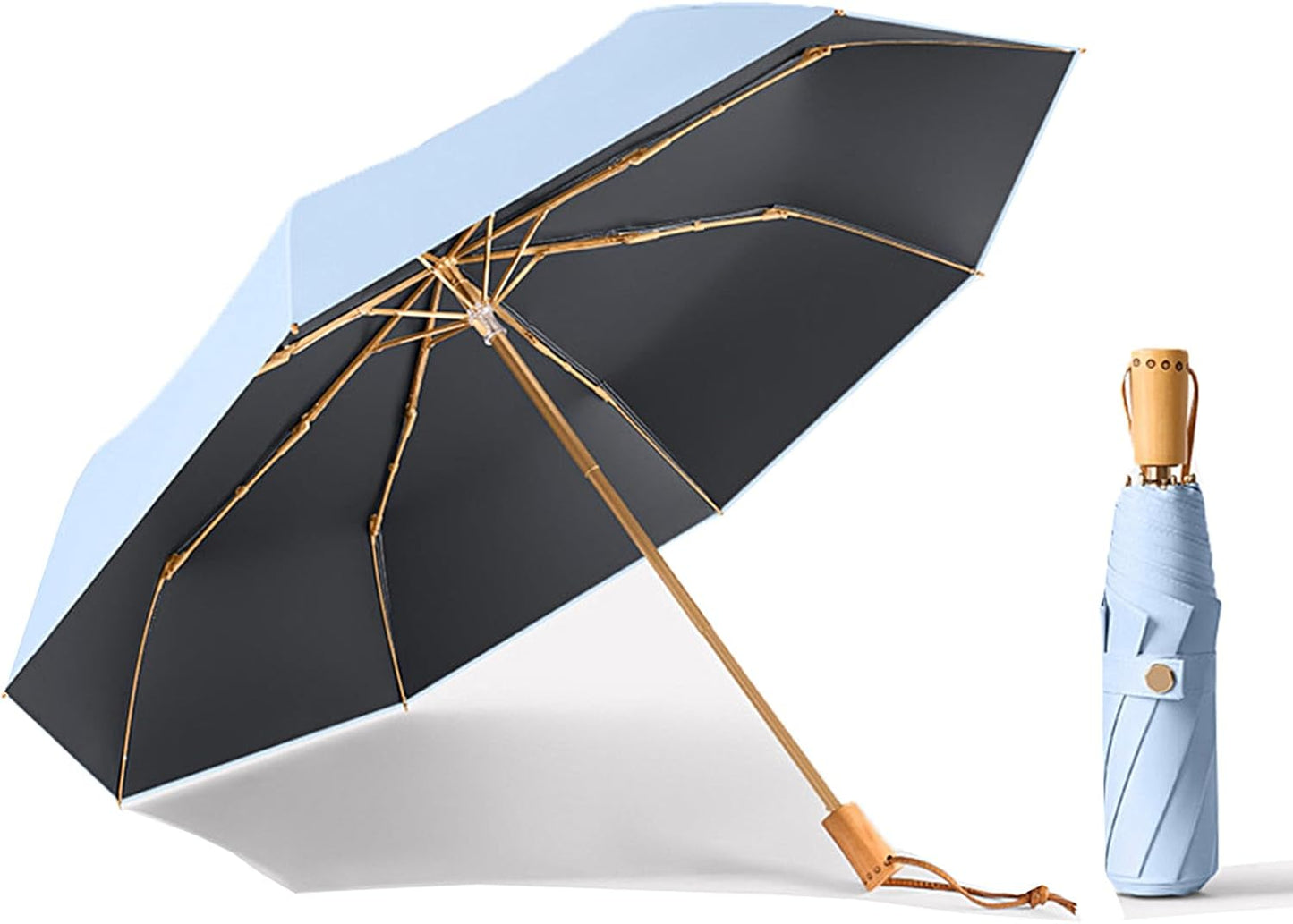 Sun Umbrella UV protection UPF 50+ Compact Portable travel Parasol Auto Open Close Windproof and Waterproof Folding Sun and Rain Small Umbrella For Walking