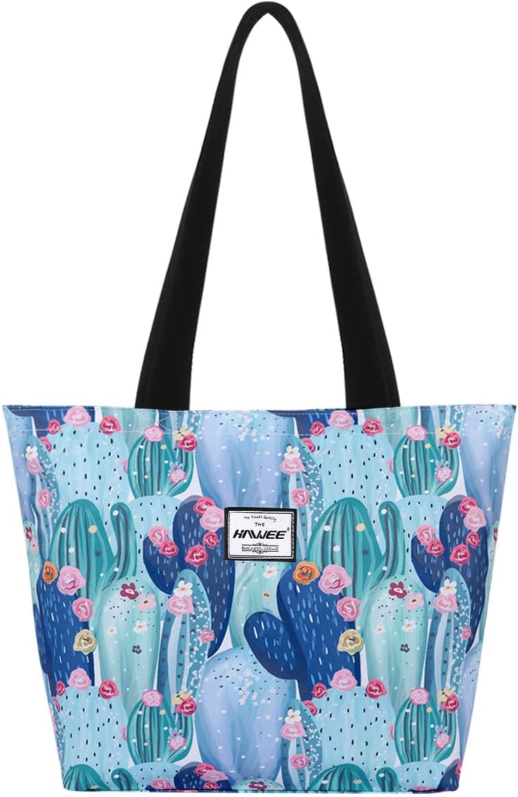 Tote Bag with Zipper for Women Inside Mesh Pocket Heavy Duty Casual Anti-water Cloth Travel Shoulder Handbag