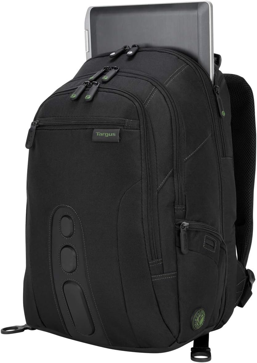 Targus Spruce EcoSmart Travel Laptop Backpack for 15.6 inch Laptops, TSA-Friendly Carry On Backpack Laptop Bag for Work and Travel, Black (TBB013US)