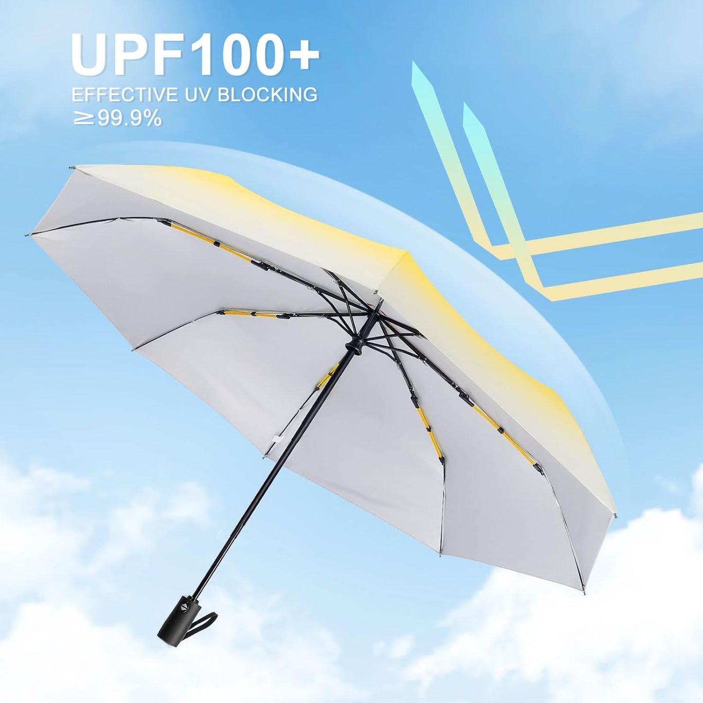 Lejorain Cute Women Sun Umbrella - Automatic Folding UV Protection Lightweight Umbrella Compact Travel Fashion Pretty Collapsible Golf Rain Umbrellas for Women