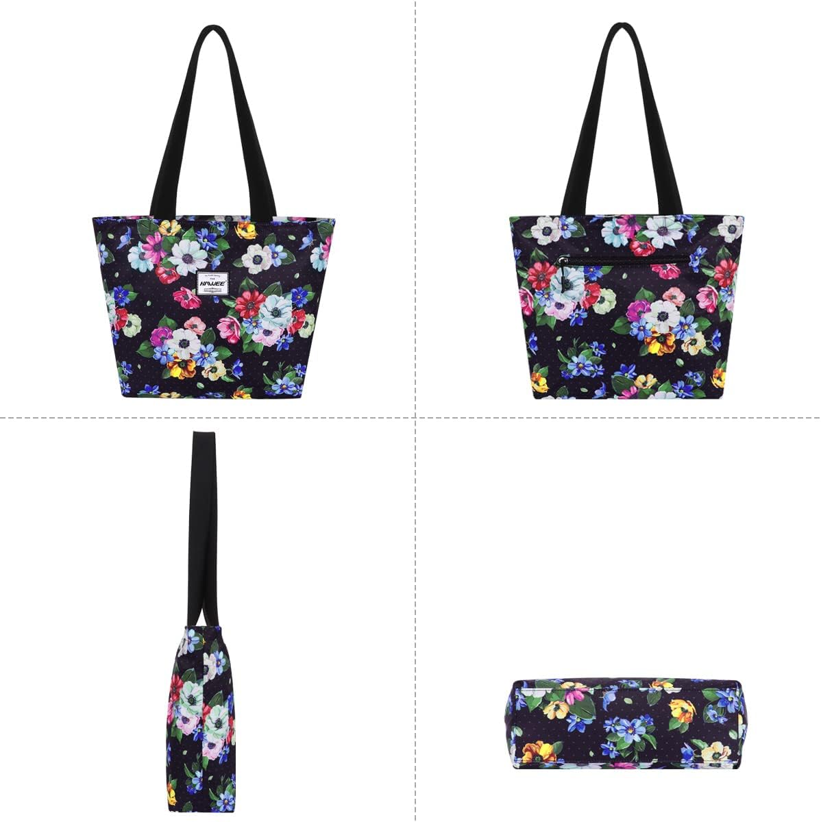 Tote Bag with Zipper for Women Inside Mesh Pocket Heavy Duty Casual Anti-water Cloth Travel Shoulder Handbag