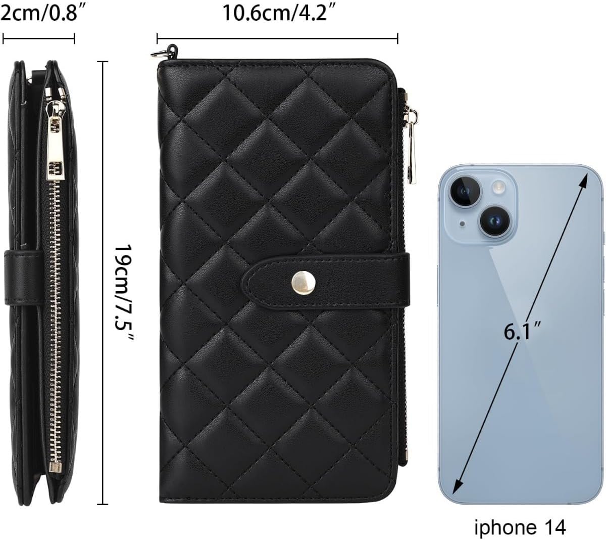 Genuine Leather Wallet RFID Blocking Passport Holder with Multiple Card Slots and Travel Pockets For Women men (Black)