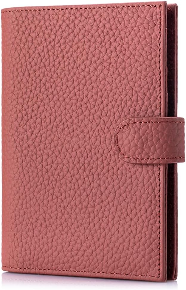 Slim RFID Passport Wallet for Women – Leather Travel Wallet Womens with Passport Slot & Card Slots, Zippered Coin Pocket & Cash Holder Travel Organizer Brick Red