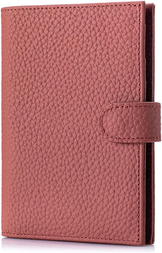 Slim RFID Passport Wallet for Women – Leather Travel Wallet Womens with Passport Slot & Card Slots, Zippered Coin Pocket & Cash Holder Travel Organizer Brick Red