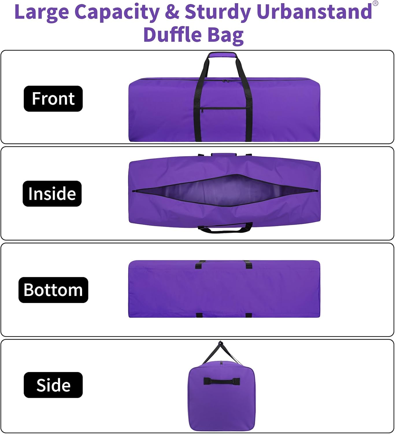 Urbanstand 52 Inch Large Duffle Bag for Travel Camping Sport Equipment Storage Bag with 2-way