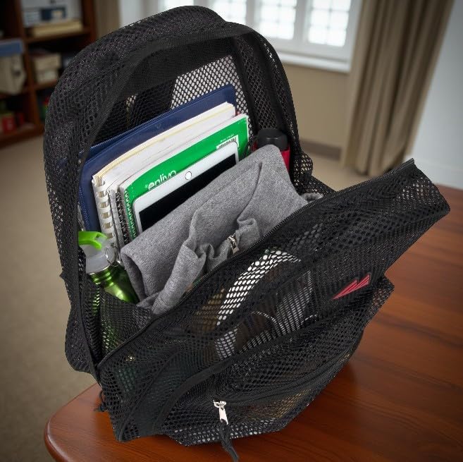 Summit Ridge Mesh Backpacks for Kids, Adults, School, Beach, and Travel, Colorful Transparent Mesh Backpacks with Padded Straps