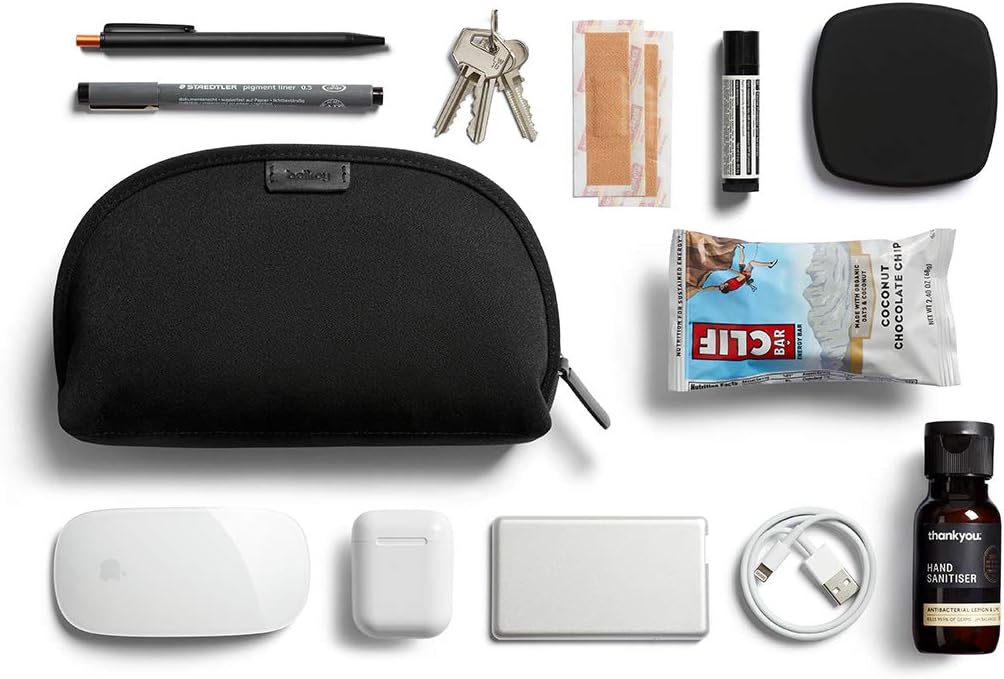 Bellroy Classic Pouch, Everyday kit, Leather and Woven Fabric (pens, Cables, Cosmetics, Personal