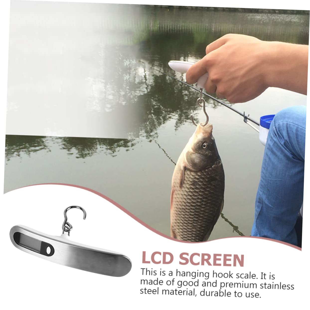 Portable Stainless Steel Digital Luggage Scale Adjustable Hook Weight Scale for Travel Compact for Luggage and Fishing Comfortable Handle